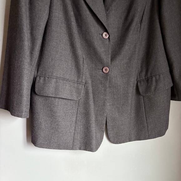 Vintage NEIMAN MARCUS Women's 22W Dark Grey Wool Blazer Classic Plus Career - Picture 10 of 10